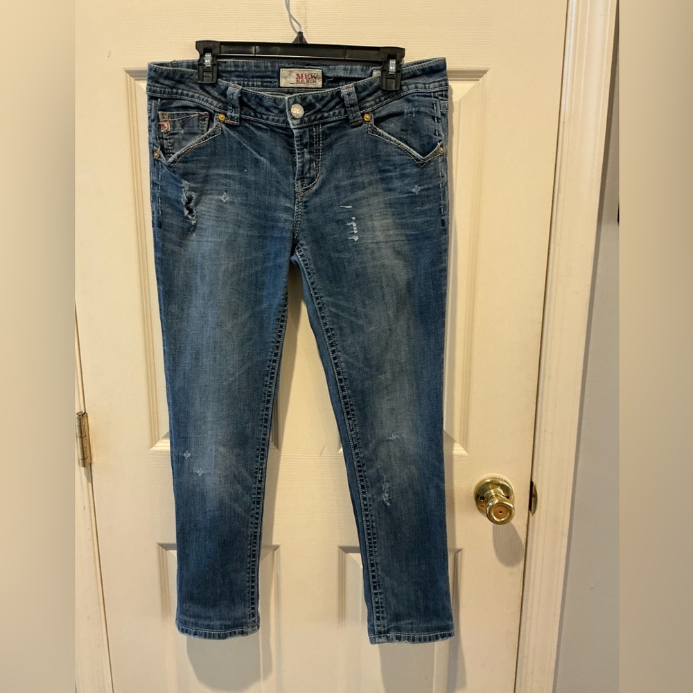 BUCKLE MEK OAXACA Low Rise Western Grunge Straight Leg Jean Unique Womans SZ 31 - Picture 2 of 13